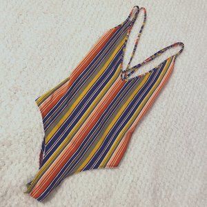 Earth Tone Striped Body Suit